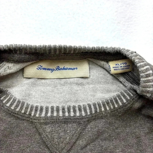Tommy Bahama 100% Cotton Brown Crew Neck Heathered Mens Soft Sweater Size XL - Picture 13 of 15